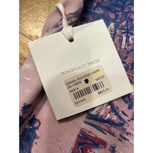 Svilu Pleated Crepe De Chine Size 6 100% Silk Dress Pink with Sailboats - Picture 8 of 16